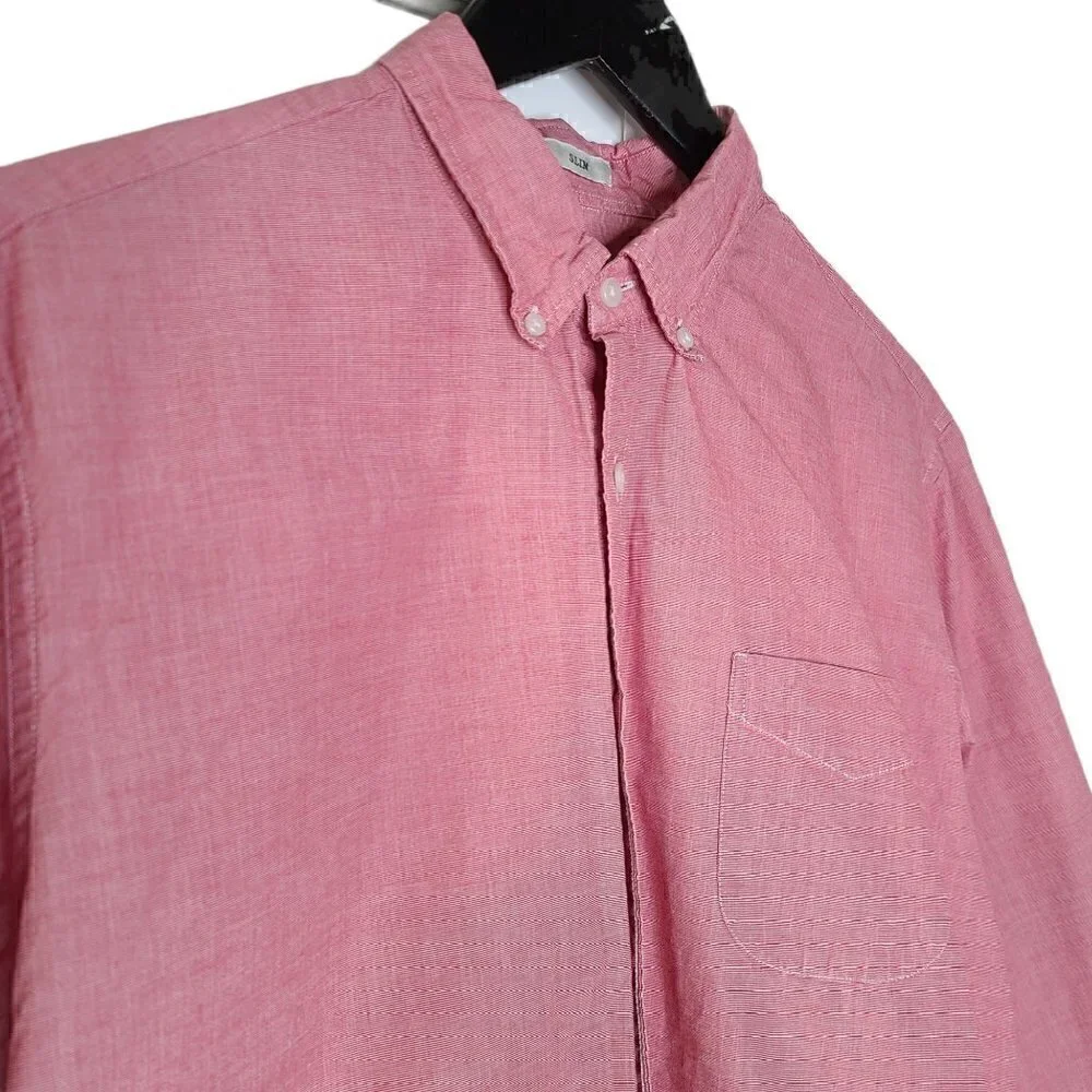 J. Crew Preppy Red Slim Button Down Shirt